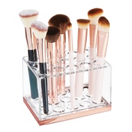 mDesign Plastic Makeup Brush Storage Organizer with 15 Slots for Bathroom Countertop, Vanity to Hold