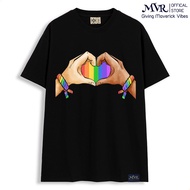 Áo Thun LGBT Gay Les Nam Nữ Phông Phom Rộng In Hình Tay Hình Trái Tim Cầu Vồng Oversize Vải Mát Loca