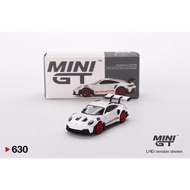 1/64 Mini GT 630 Porsche 911 (992) GT3 RS White with Pyro Red Accent Package * Box Version