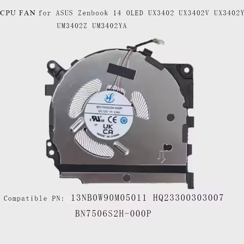 New CPU Cooling FAN for ASUS Zenbook 14 OLED UX3402 UX3402V UX3402Y UM3402Z UM3402YA 13NB0W90M05011 