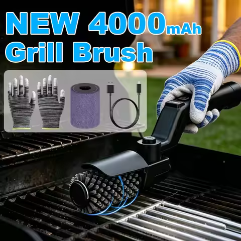 Cordless Electric Grill Brush 4 Adjustable Speed 480RPM BBQ Grill Cleaner Roller Brush Portable Rech