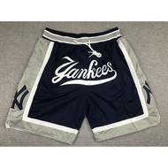pockets available new men's New York Yankees just don embroidery big logo basketball shorts pants black