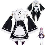 Anime Re:Zero Trang Phục Cosplay cho phụ nữ Rem RAM đồng phục hầu gái Bộ váy Nhật Bản Lolita váy cos