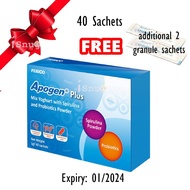Apogen Plus With Spirulina Probiotics Powder - 40 Sachets FREE 2 (Expiry: 01/2025)