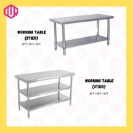 WORKING TABLE | STAINLESS STEEL | 2 TIER | 3 TIER | 4FT | 5FT | 6FT