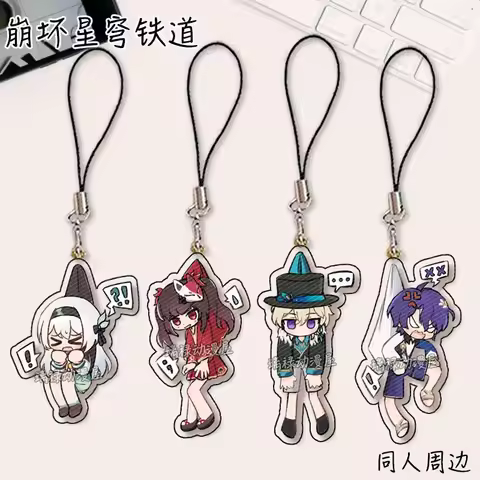 Honkai:Star Rail Aventurine Ratio Funny Angry Sigh Expression Strap Lanyards For Mobile Phone Case K