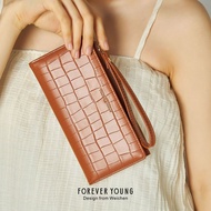 FOREVER YOUNG Fashion Stone Pattern Ladies Wallet Large Capacity Long Clutch Multi-card Slot Card FO