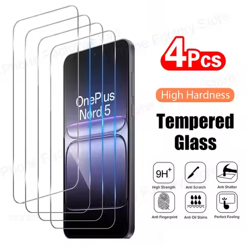 4PCS Tempered Glass For Oneplus Nord 5 CE 5 HD Clear Premium Protective Screen Protector For 1+Nord 