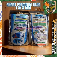 (mouglifish) FULL 100G AKARI PREMIUM BLUE CHILCID & LOUHAN PRO FISH PELLETS 1MM AND 2MM CHANA PREDAT