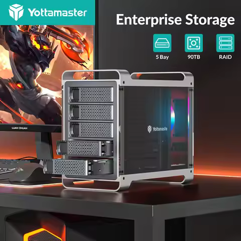 Yottamaster for NAS Storage2.5 3.5 inch SATA HDD SSD Enclosure 4/5 Bay RAID External Case House Mult