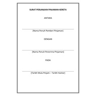 template perjanjian pinjaman sewa kereta template car loan rental agreement edit dalam microsoft wor