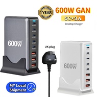 600W GaN Desktop Charger 8 Port USB 5C+3A Type C PD Charger Fast Charge 3.0 USB Type C Fast Charger 