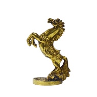 2.7'' Mini Horse Statue Standing on Coin Ingot Golden Success Wealth Rich Statuette Table Office Hom