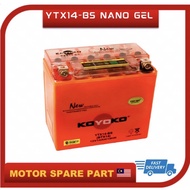 {JAMINAN/warranty 6BULAN} KOYOKO YTX14-BS Battery ZX14R SUPER DUKE BWM SUZUKI GTR1400 ETC