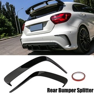Pair Rear Bumper Splitter Canard Fin Flaps For Benz W176 A200 A45 2013-16-