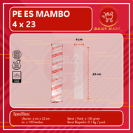 Plastik PE 4 x 23cm / 45 x 23cm / Plastik Es Mambo / Es Lilin / Plastik Sambal Ukuran 4x23 cm / 45x2