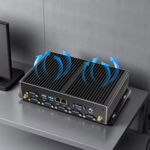 Mini Industrial PC Fanless Dual LAN 6*COM 4G LTE Core i5 4200U i7 4500U J1900 HD WiFi 6*RS232 RS485 