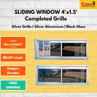 4'X1.5' Tingkap Sliding Grille Silver Aluzinc Cermin Hitam🔥READY STOCK✅FREE SHIPPING‼️