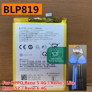 แบตเตอรี่แท้ BLP819 สำหรับ OPPO RENO5 4G ความจุแบตเตอรี่ 4310MAh +ชุดไขควงถอดฟรี ส่งตรงในไทย