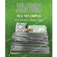 ( 10x161 ) Front Rear Spoke & Nipples Set , Set Lidi Rim Depan Belakang , EX5 / Dream / C70 / Gbo , 