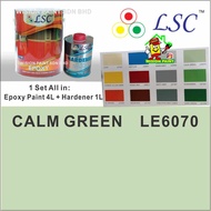 CALM GREEN LE6070 ( 5 Liter HEAVY DUDY EPOXY ) Two Pack Epoxy Floor Paint - 4 Liter + 1 Liter