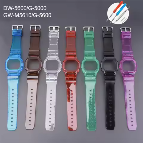 Strap+Case for Casio G-Shock DW-5600/5000 GW-M5610 G-5600 GLX-5600 Replacement Resin Silicone Watch