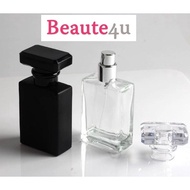 50ml 30ml Square Flat Glass Perfume Spray Dispensing Cosmetics Portable Empty Bottle.