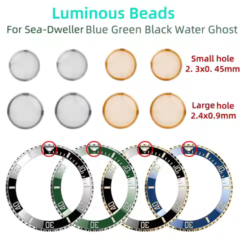For Rolex Sea Dweller Submariner Blue Green Black Water Ghost Luminous Beads Night Pearl Bezel Inser