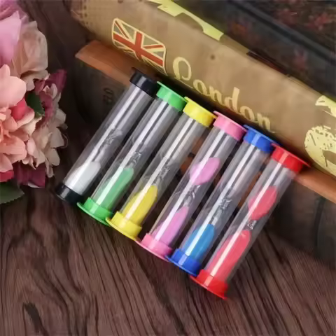 6Pcs Colorful Sand Hourglass Set, Plastic Timers, Multiple Times: 30s, 1,2,3,5,10 Minutes for Kitche