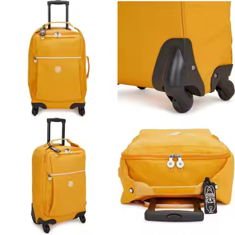 women's 22-inch softside carry-on luggage with nylon material and 360-degree spinning wheels