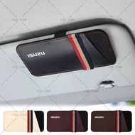1/2pcs Durable Leather Car Sunglasses Bag Car Ticket Card Holder Clip for Isuzu D-Max MU-X Car Styli