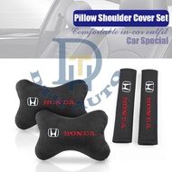 Honda Car Seat Neck Pillow Headrest Auto Seat Belt Cover Set For Honda City Civic CRV VEZEL Jazz BRV Fit Accessories