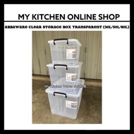 Abbaware Clear Storage Box Transparent (30L/50L/80L) Kotak Simpanan roda/Storage Box with wheels/ Storage container