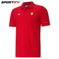 PUMA FERRARI CAR Race LOGO Collar Polo Rosso Corsa Baju Puma POLO TEE T Shirt Cotton Pakaian Unisex 