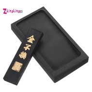 4 Inch Chinese Calligraphy Ink Stone with Ink Stick, Rectangle Ink Stone Tray for Traditional Callig