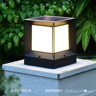 Door Post Light Outdoor Solar Garden Post Light Waterproof Square Garden Post Head Light Modern Simp