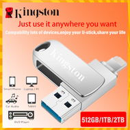 Ổ đĩa Flash Kingston OTG chống nước 3in1 2TB Type-C Điện thoại thông minh PenDrive cho PC / Android