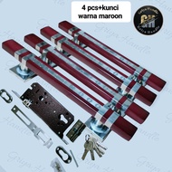 1 set paket Handle pintu rumah minimalis set body kunci Tarikan pintu stainless 2 pintu panjang 33cm