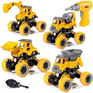 LUDILO 4PCS Take Apart Toys for 4 Year Old Boys Construction Toys with Electric Drill DIY Assembly B