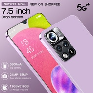 NEW note11 pro  5G Smartphone 7.5inch HD Full Screen 12GB+512GB Memory Camera 24MP+58MP telefon murah  Factory Selling