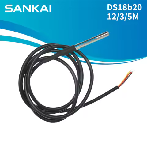 Stainless Steel Waterproof DS18b20 12/3/5M Thread Temperature Probe Temperature Sensor 18B20 Cable F