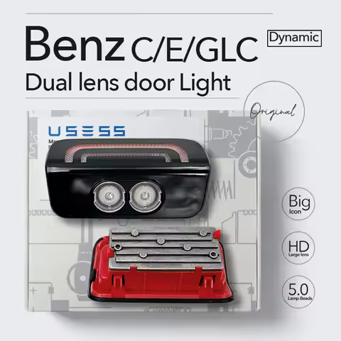 Dynamic Car Door Welcome Light For Benz GLC E C Class S W206 EQE EQS SUV W223 2024 Dual lens Glass L
