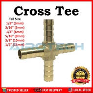 Brass Fitting Cross Tee 4 Way Hose Connectors Fitting Brass