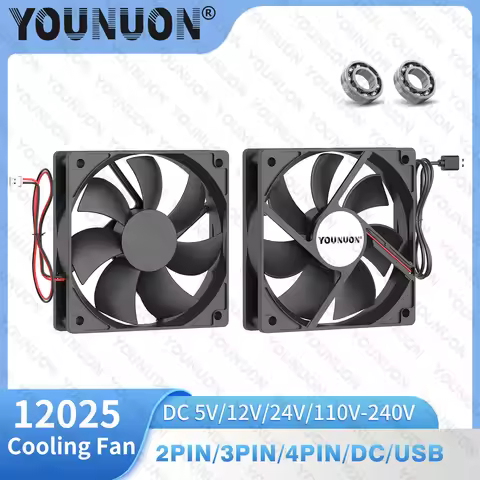 Double Ball 120x120x25mm Cooling Fan DC 5V 12V 24V 48V 12cm 120mm Cooler Fan 12025 Computer Case Fan