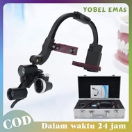 Dental Loupe Headband Dental Shadowless Headlamp With Loupes 3.5X Kaca Pembesar Dokter Gigi