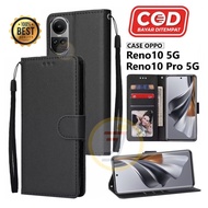 Original Leather Flip Case Oppo Reno10 5G Reno10 Pro 5G Leather Case Wallet Hp Slip Card Softcase Ori