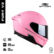 【EAGLE SPEED】SPYDER FULL FACE HELMET FURY V3 MATT NUD3 PINK DUAL VISOR ORIGINAL QUALITY MOTORCYCLE