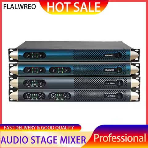 FLALWREO KS2500 Power Amplifier 2/4 Channel 8 Ohm 1200W Audio Amplifier Digital Amplifier Audio DJ S