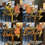 Capybara Birhtday Topper Deco l Capybara Acrylic Cake Decorating Cake Flag Cake Insert Card