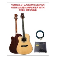 YAMAHA ACOUSTIC GUITAR 41" WITH AMPLIFIER AND FREE CABLE